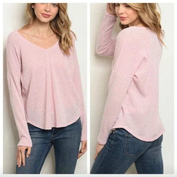 Super Soft, Pink Long Sleeve Top - Picture 1 of 7